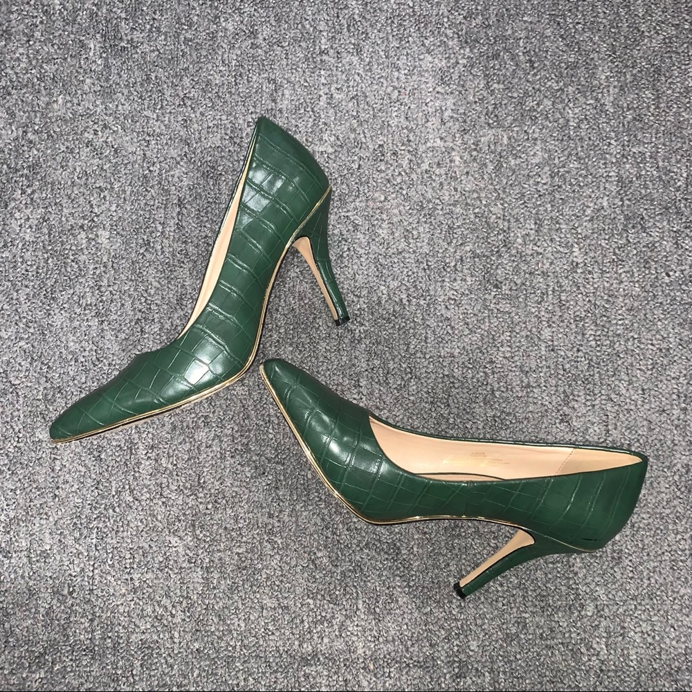 Crocodile Green Embossed Heel